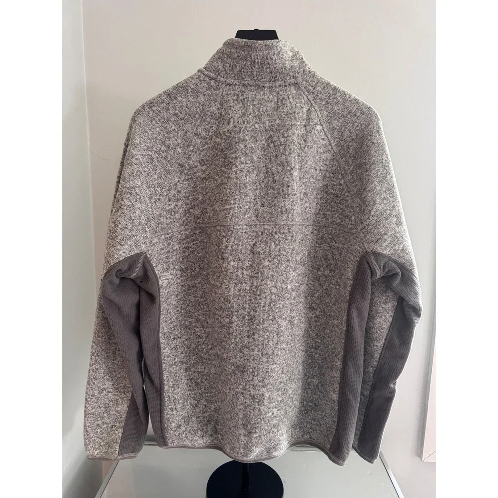 J.Crew Nordic All Weather Designs Mens Large Grey Fleece Quarter Zip Pullover